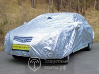 Тент АВТОПИЛОТ Серебристый с хлопковой подкладкой 170T silver laminated COTTON ( премиум )  для Fiat Punto 3D 