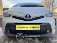 Маска утеплитель радиатора СТАНДАРТ для автомобиля Toyota Prius Alpha / Тойота Приус Альфа (2014 - 2021)